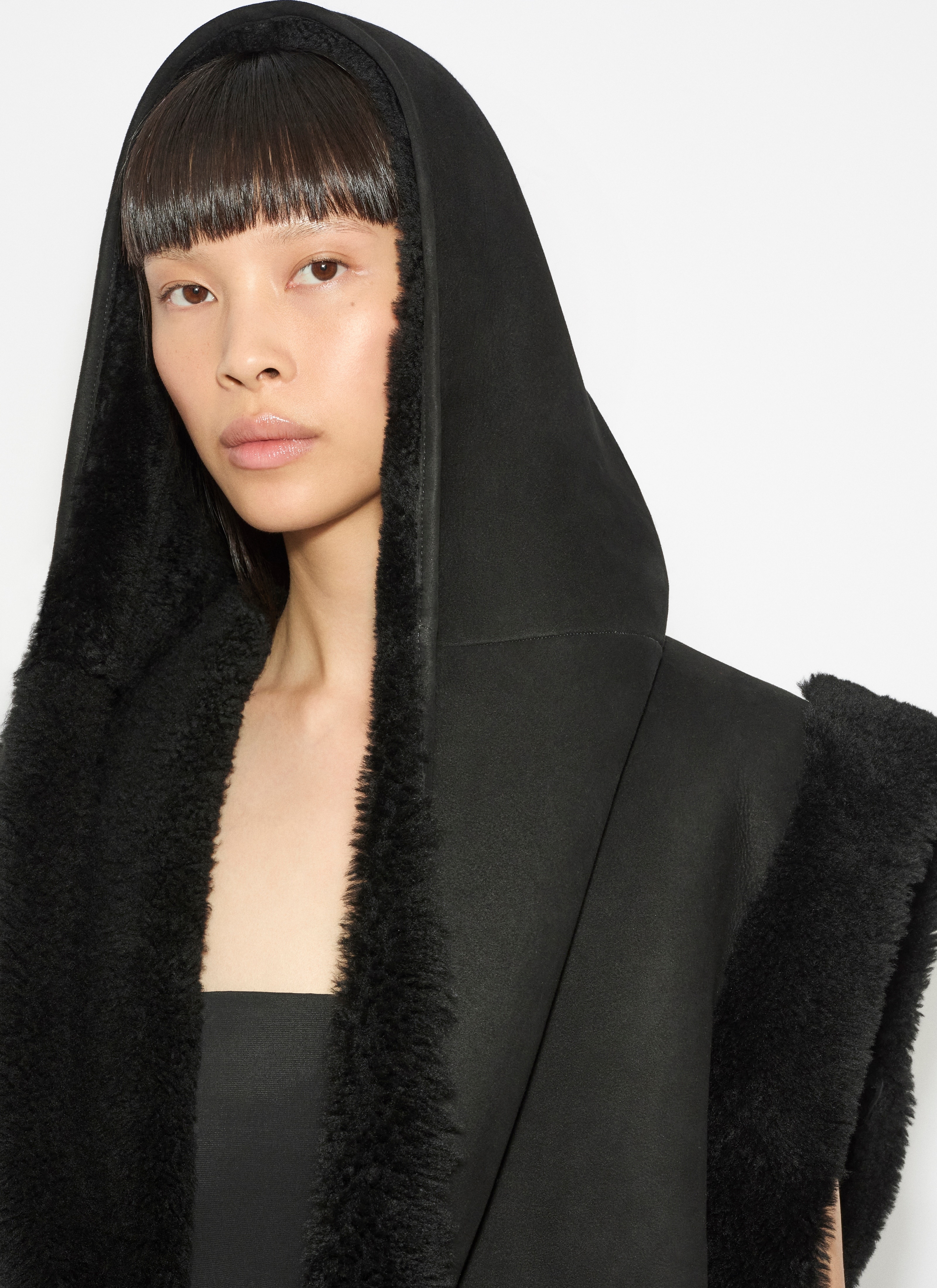 SHEARLING HOODED VEST - 6