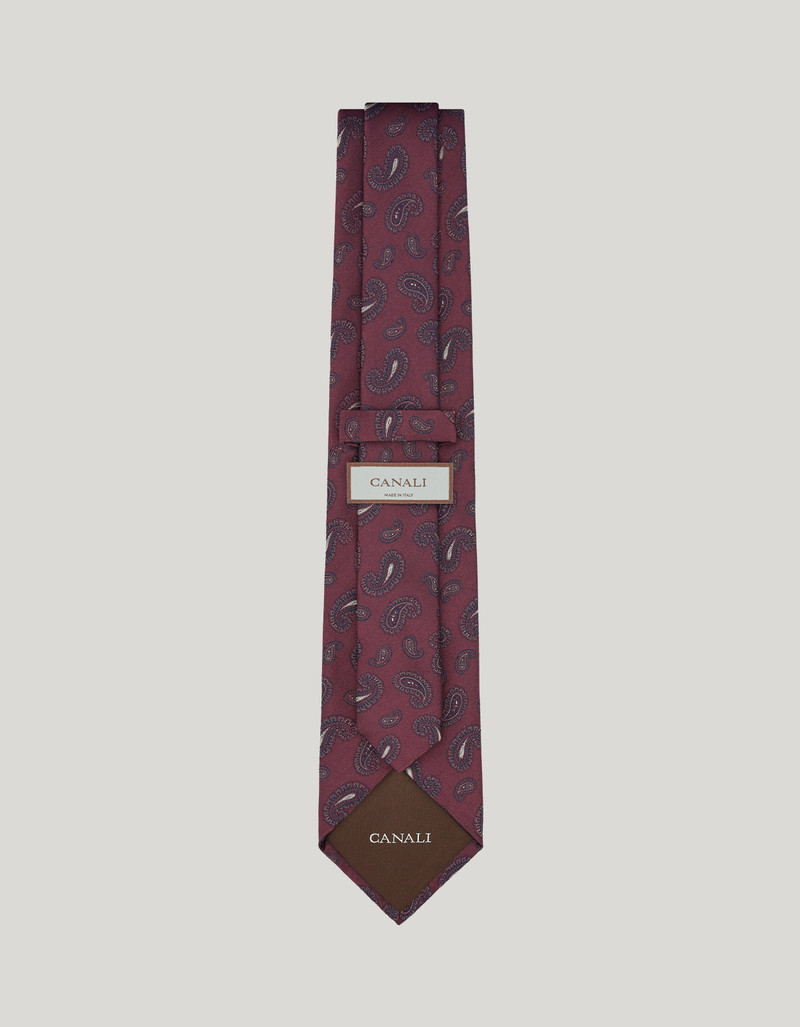 BORDEAUX SILK TIE, PAISLEY MOTIF 3