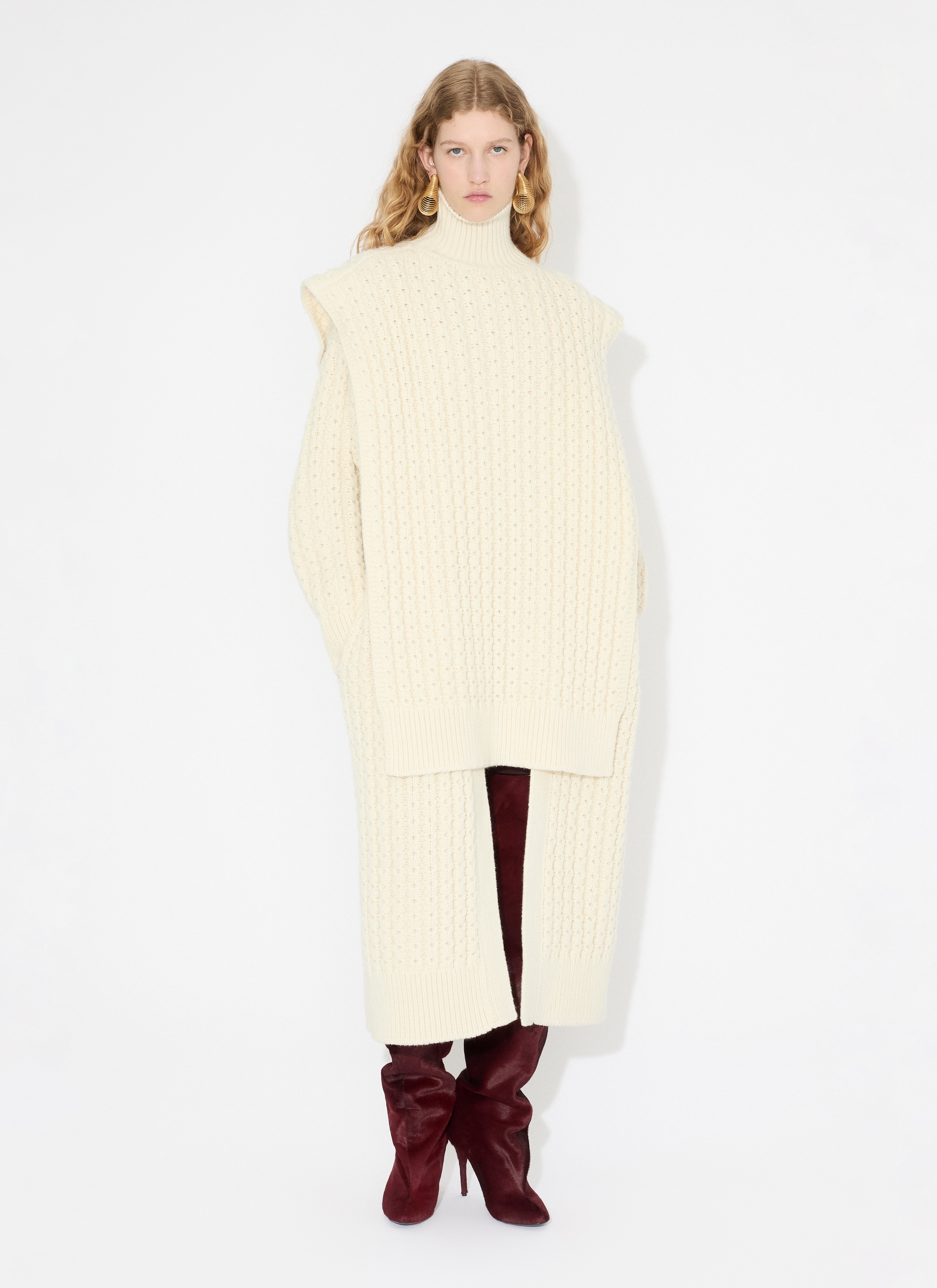 HONEYCOMB WOOL SWEATER VEST - 2