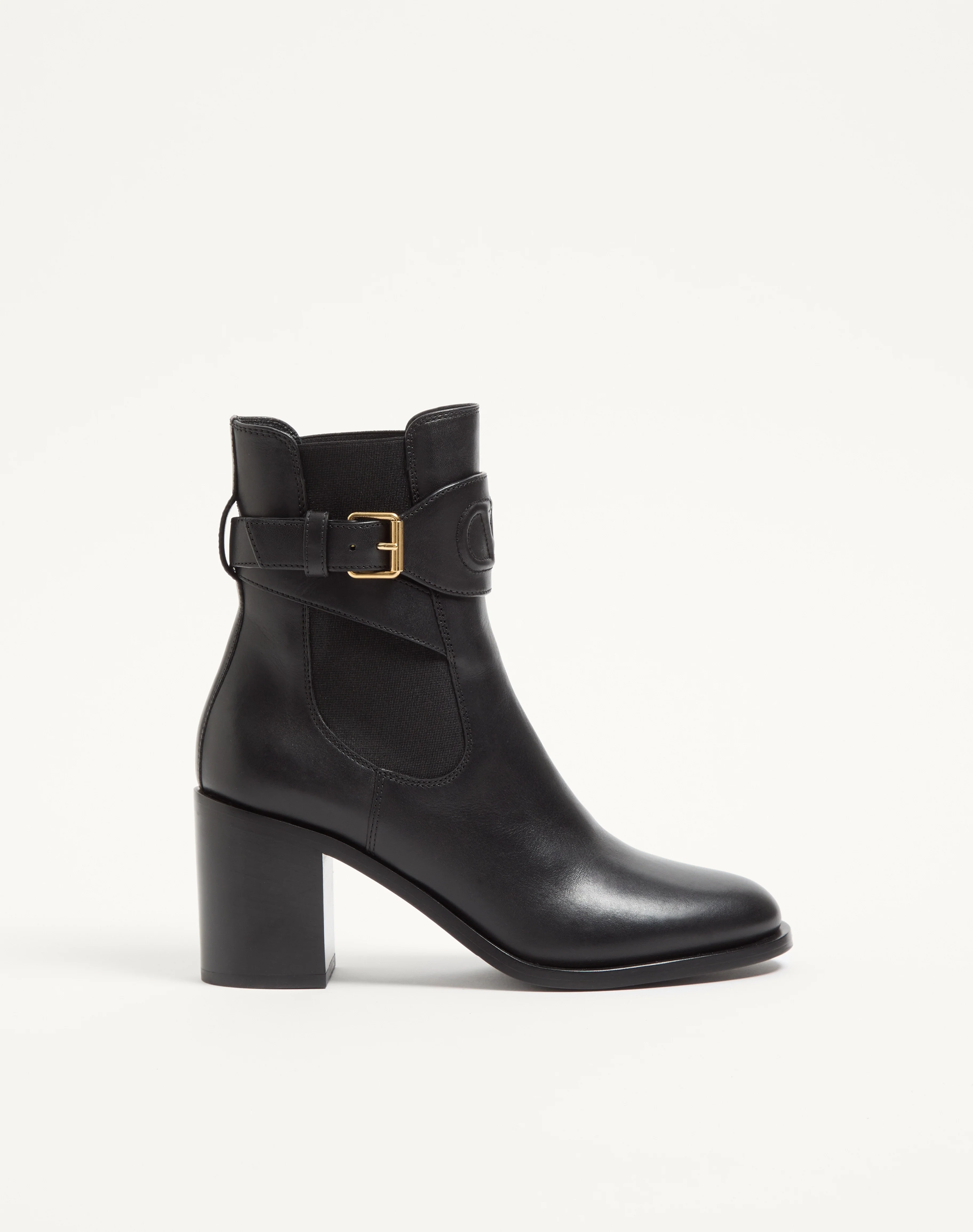 VLOGO EMBOSSED CALFSKIN ANKLE BOOT 75MM - 1