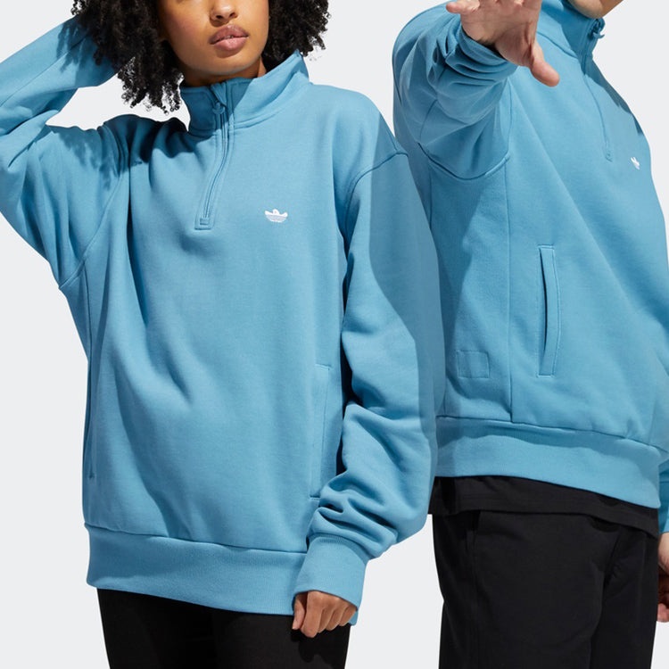 adidas Heavyweight Shmoofoil 1/4 Zip Sweatshirt 'Blue' GL9943 - 6