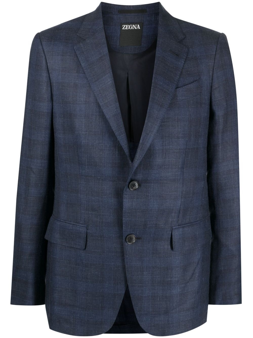 plaid-print single-breasted blazer - 1