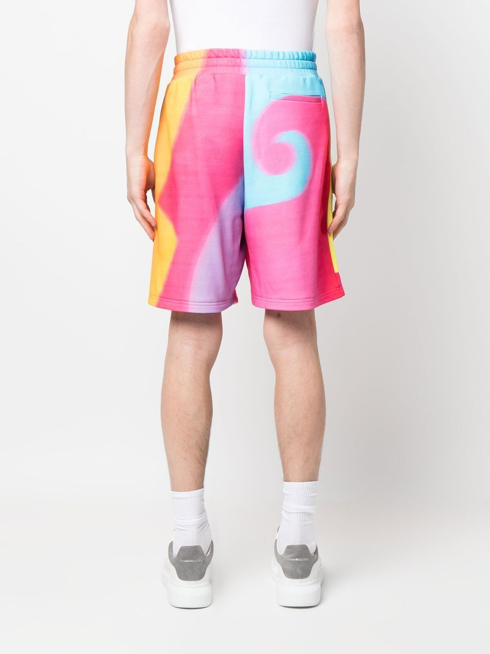 rainbow-print track shorts - 4