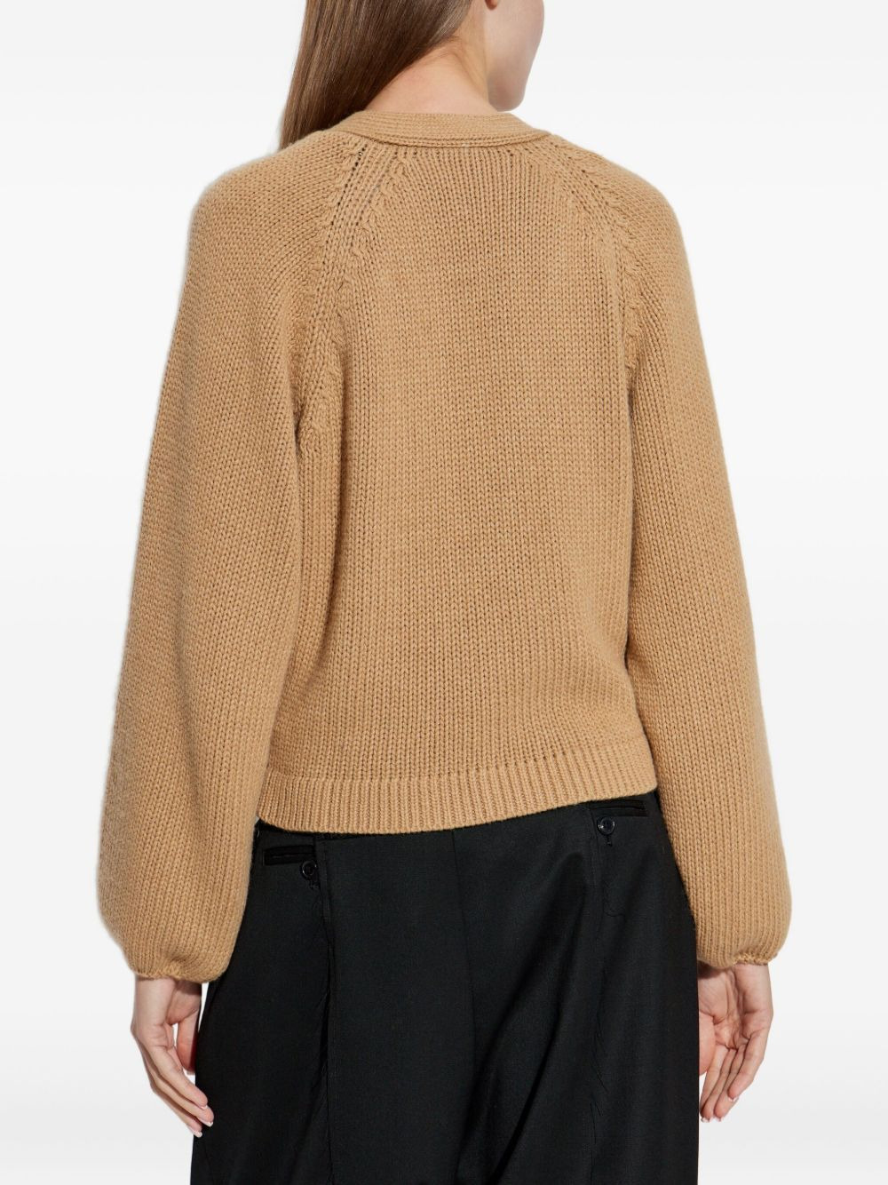 balloon-sleeve cardigan - 4