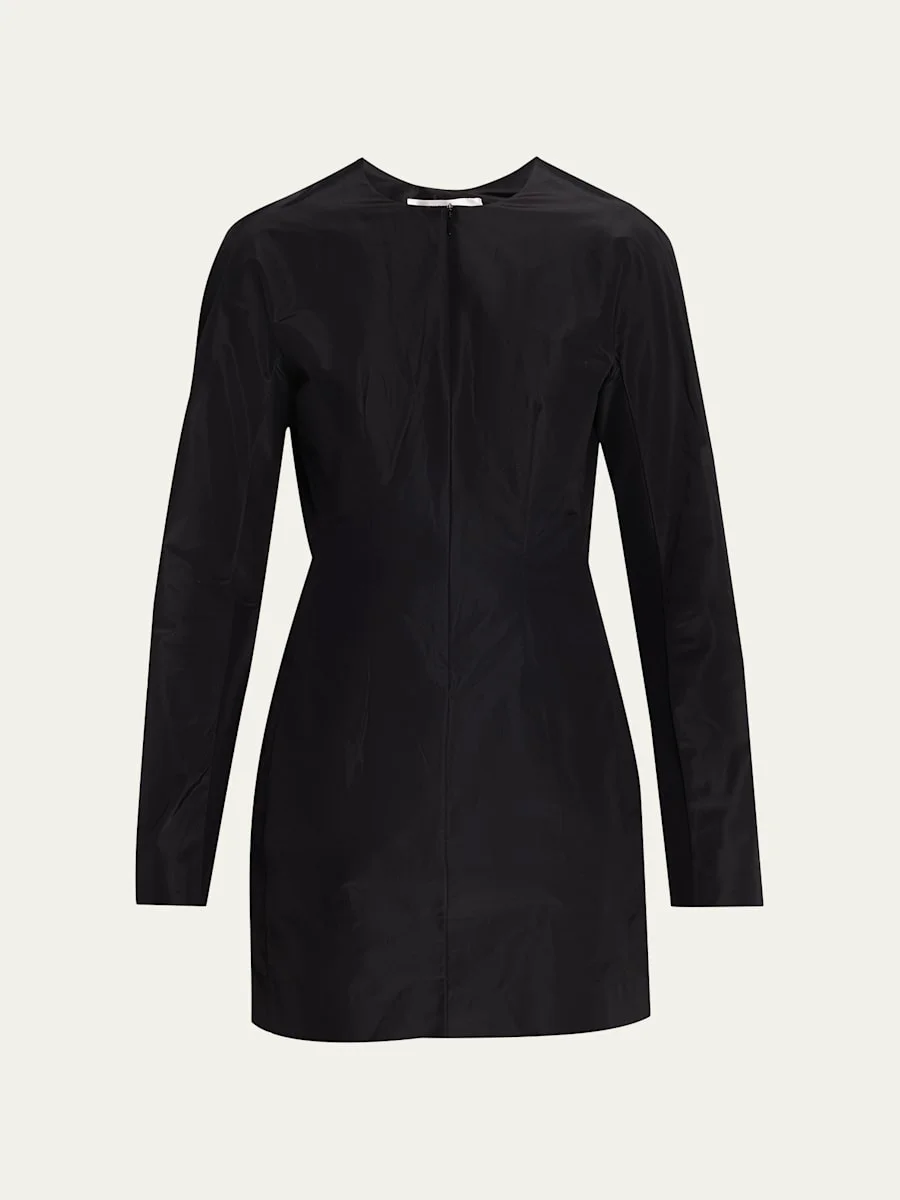 Elione Long-Sleeve Silk Taffeta Top - 1