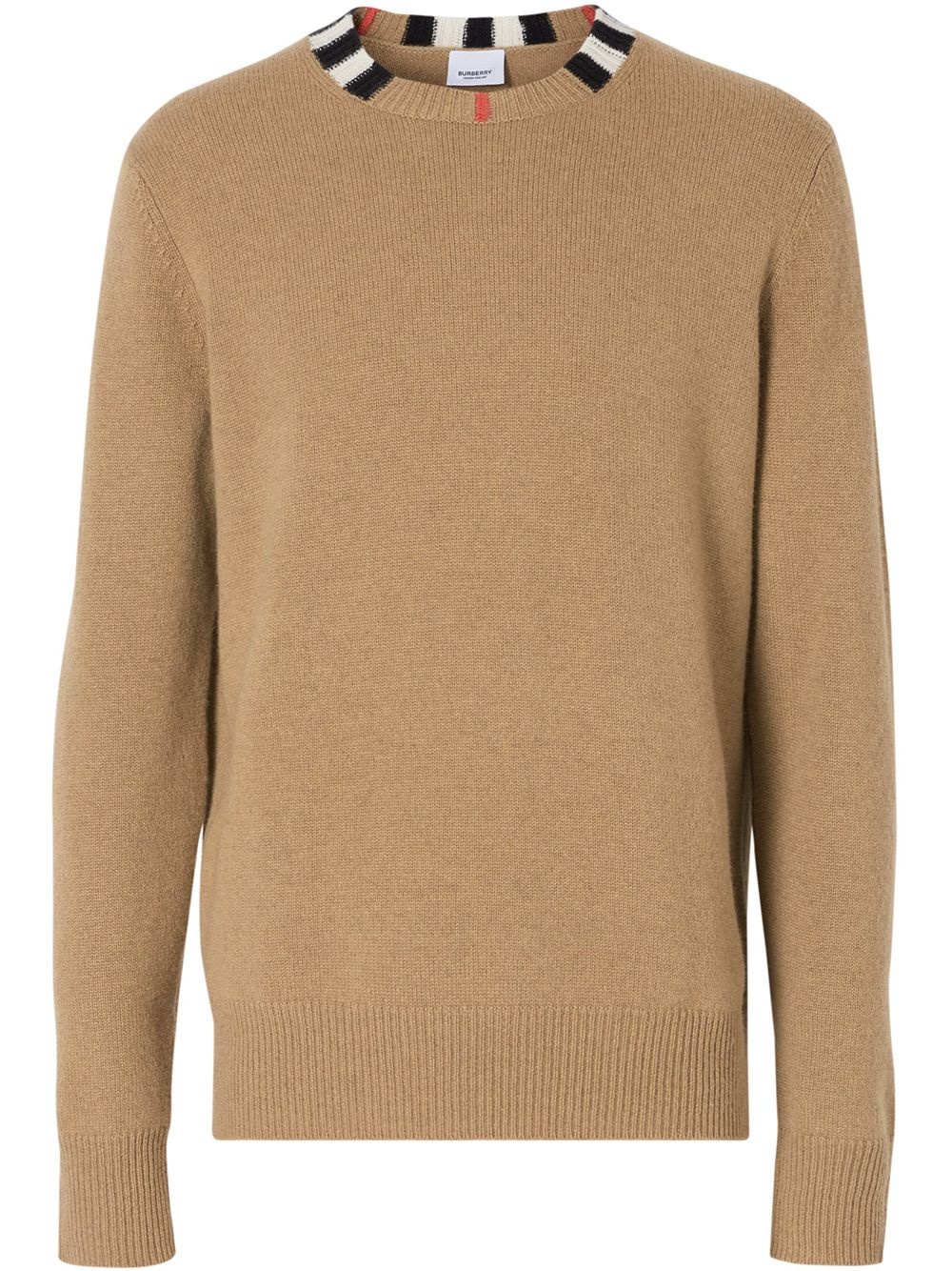 cashmere Icon Stripe trim jumper - 1