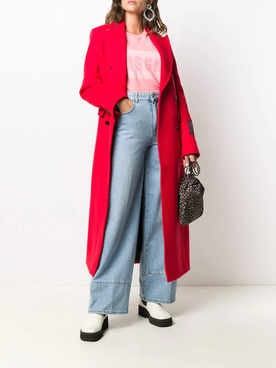 MSGM embroidered logo wide-leg jeans outlook