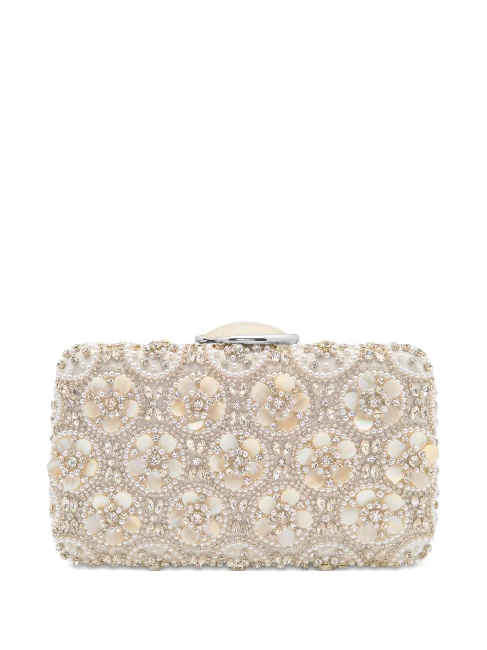 embellished-floral clutch bag - 1