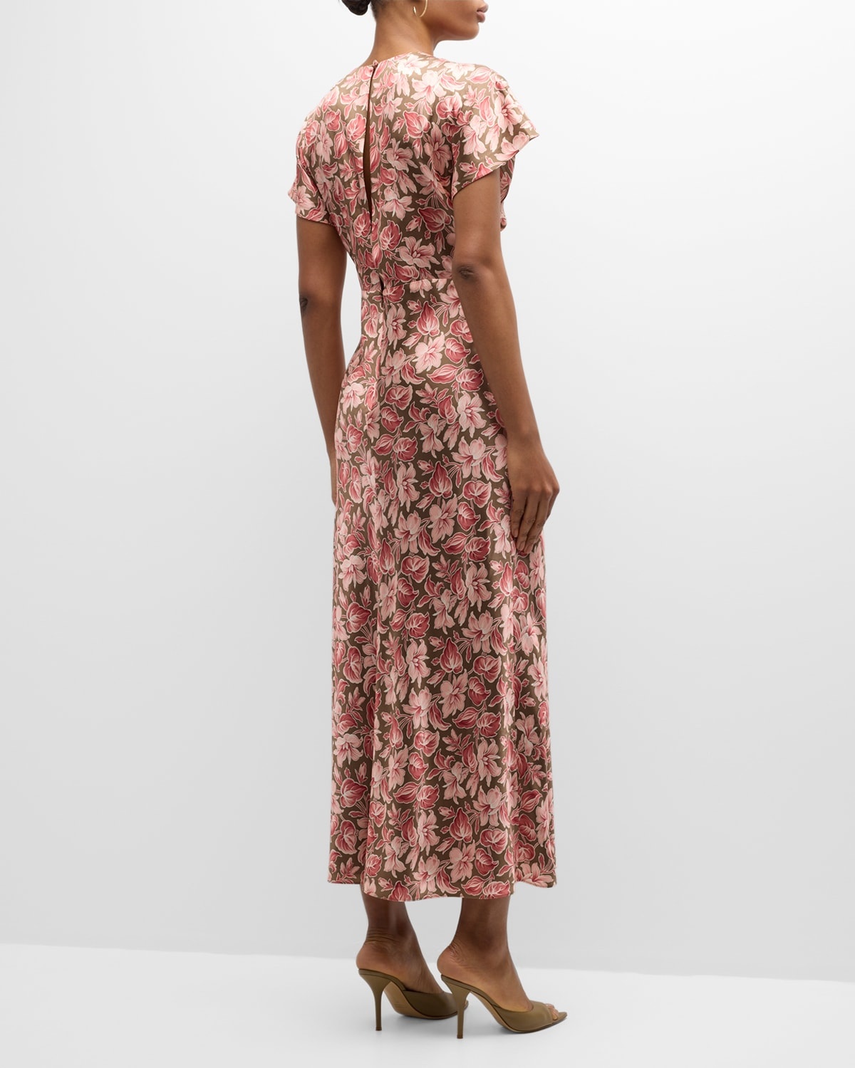 Seymour Floral Short-Sleeve Midi Dress - 6