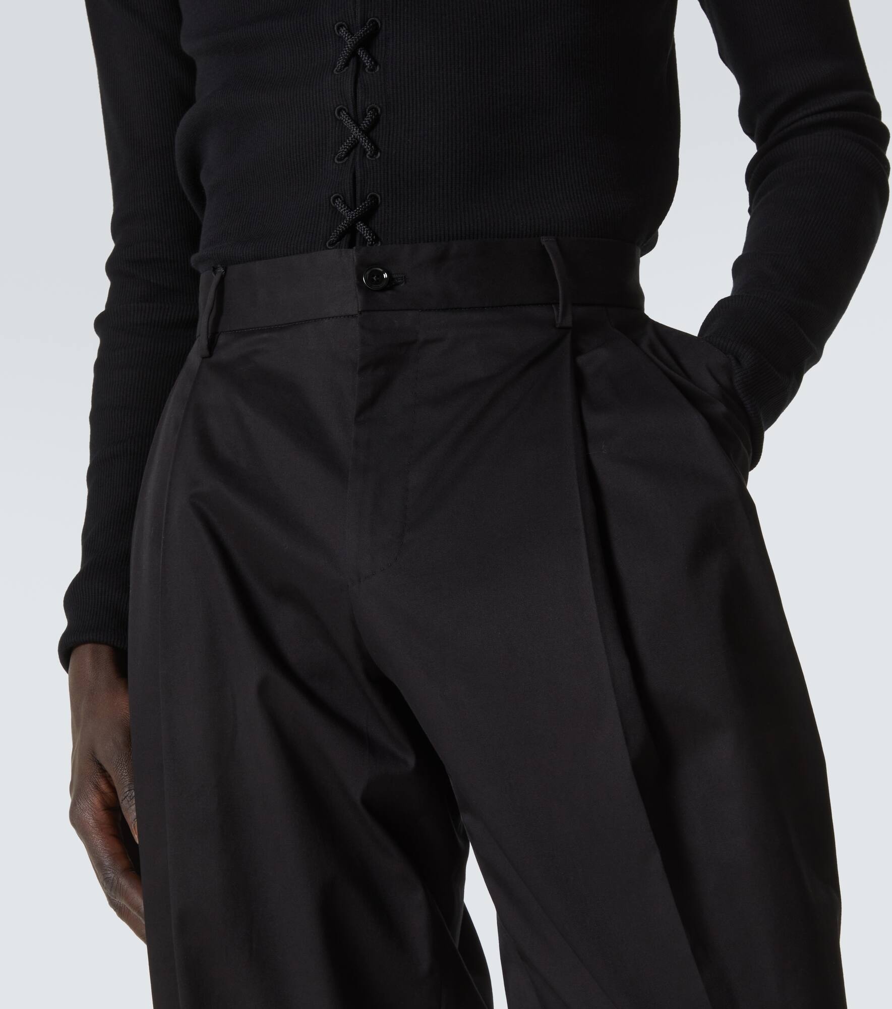 Cotton-blend tapered pants - 5