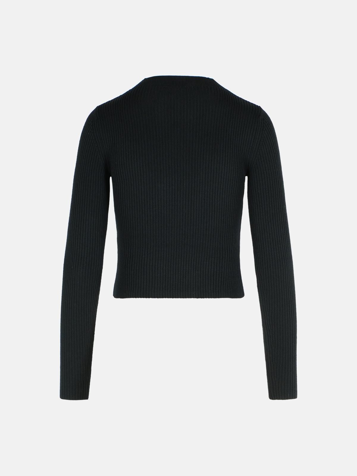 'OLINA' BLACK WOOL SWEATER - 3