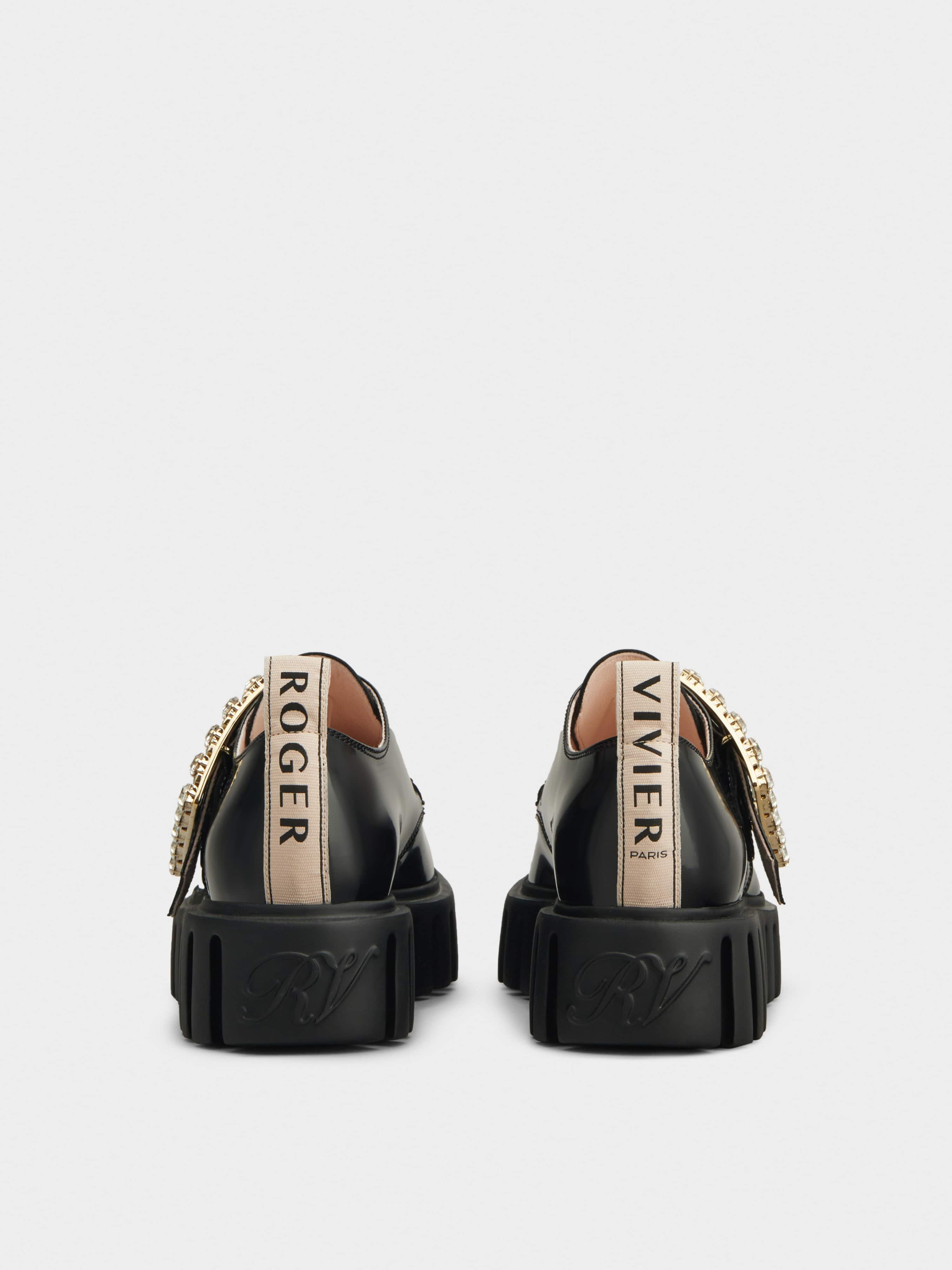 Viv’ Go-Thick Strass Buckle Loafers in Patent Leather - 5