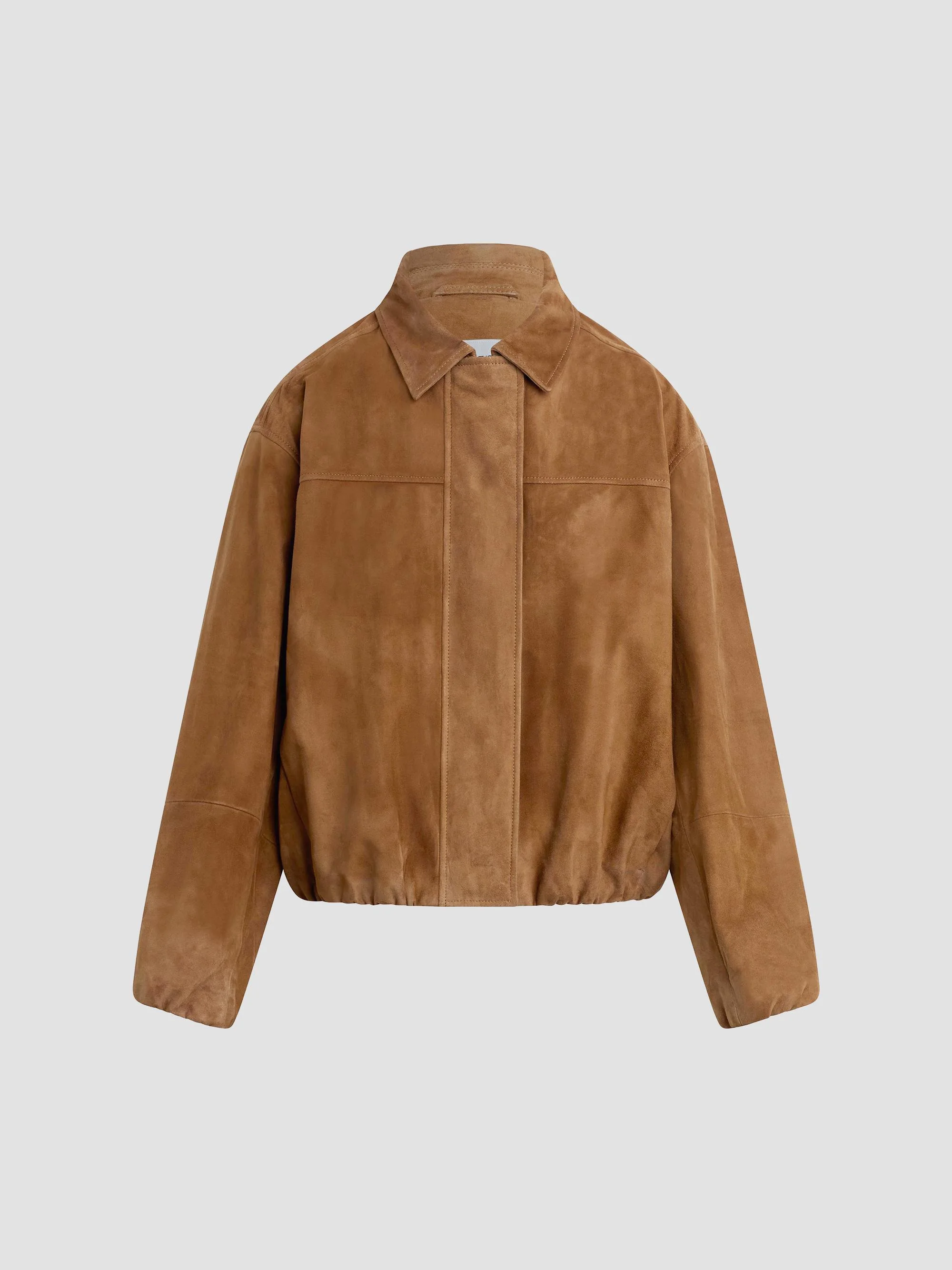 Women's The Bella Suede Bomber Jacket - Nutmeg - 1