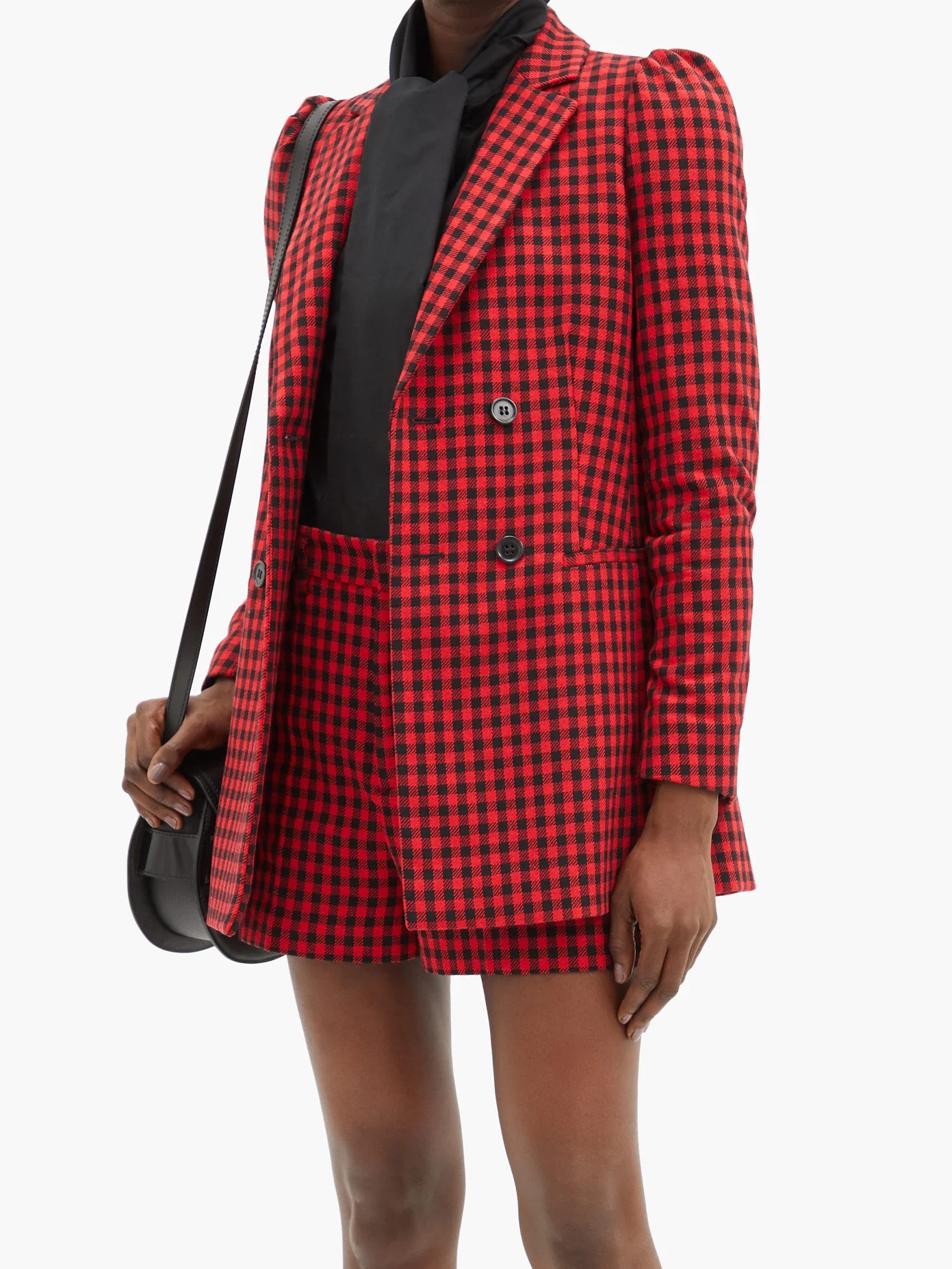 Double-breasted houndstooth jacket - 6