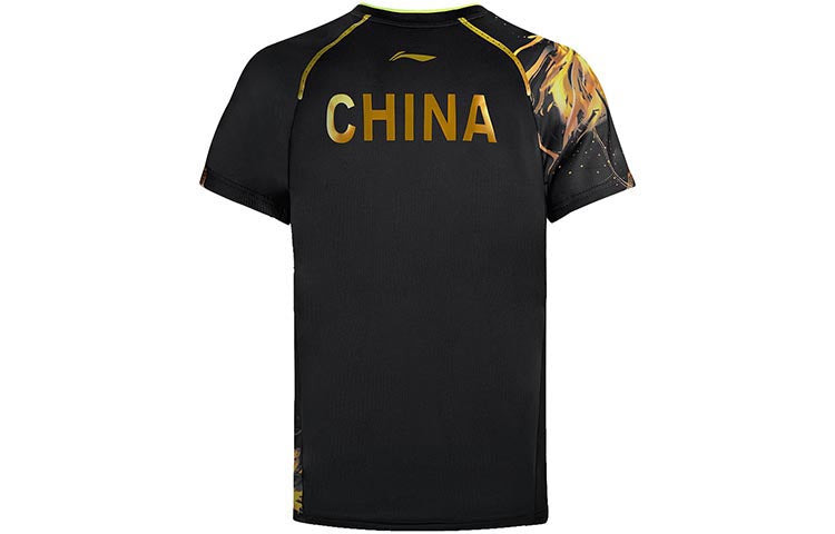 Li-Ning Fast-Dry Table Tennis Dragon T-Shirt 'Black Yellow' AAYR357-2 - 3
