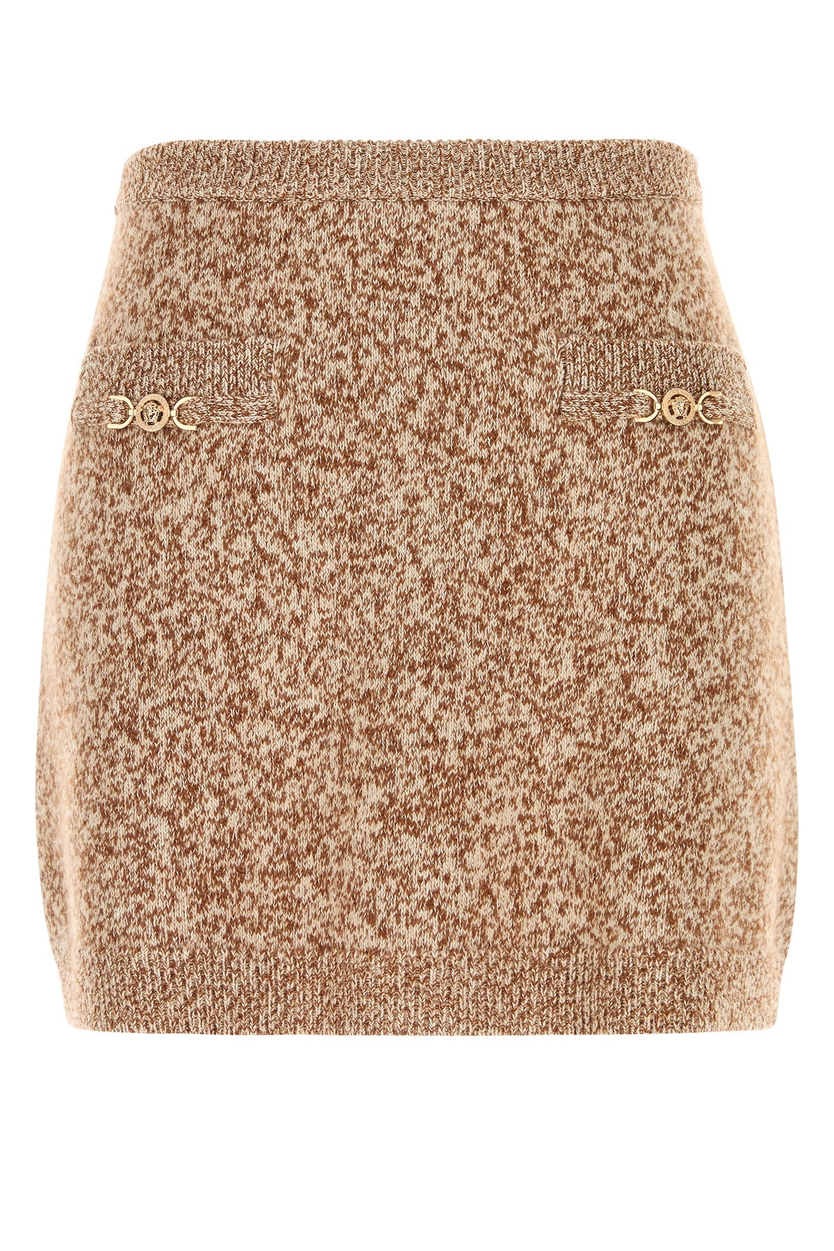 Two-tone virgin wool blend mini skirt - 1