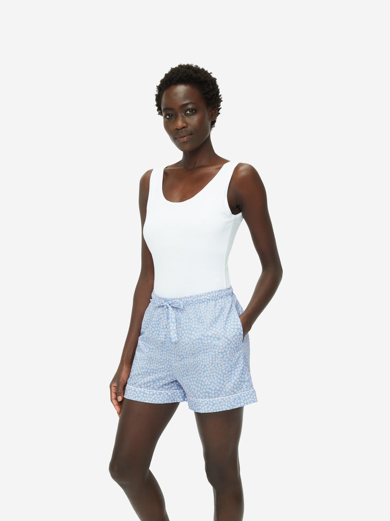Women's Lounge Shorts Nelson 88 Cotton Batiste Blue - 2