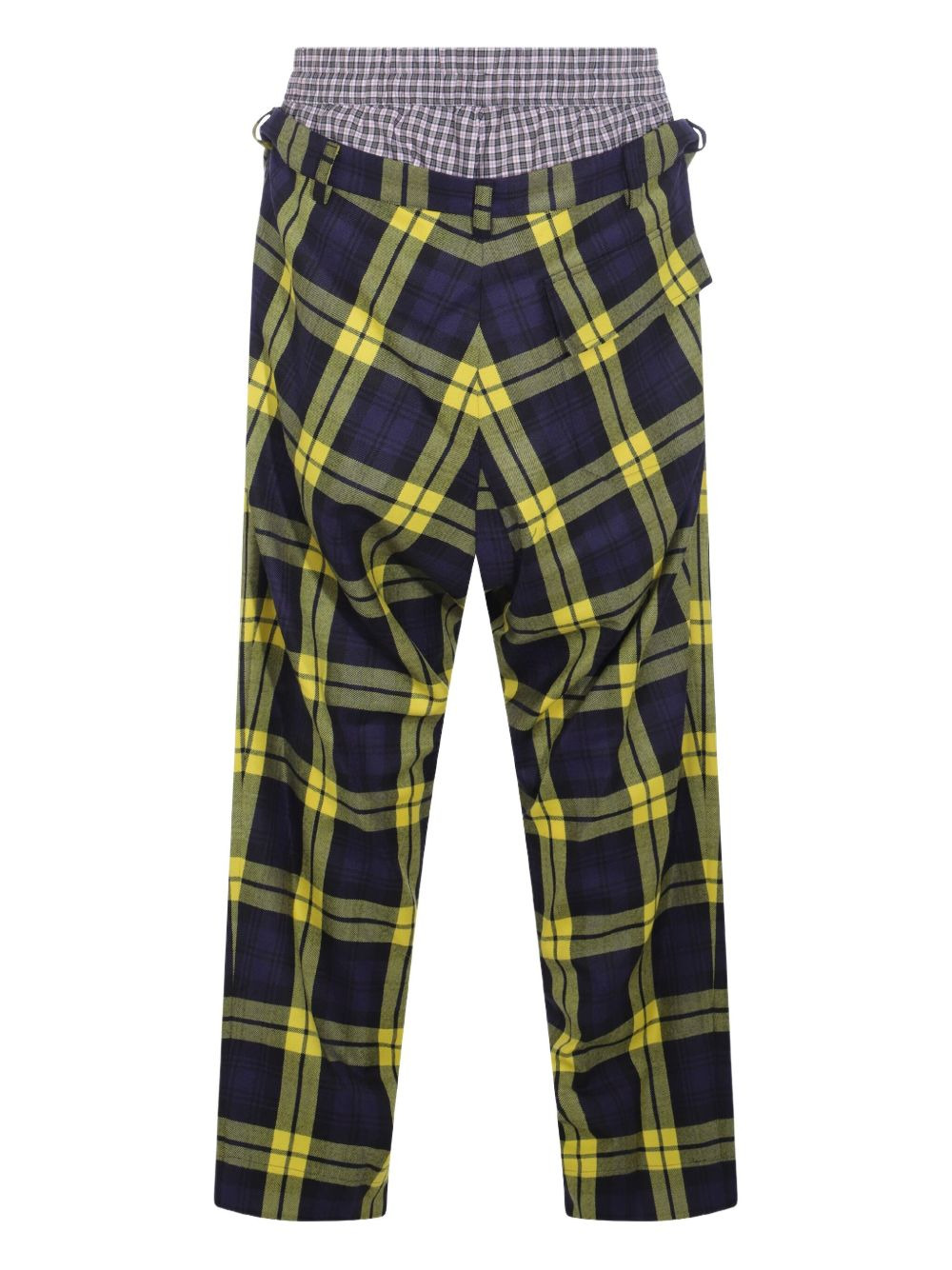 Builder check-pattern layered trousers - 2