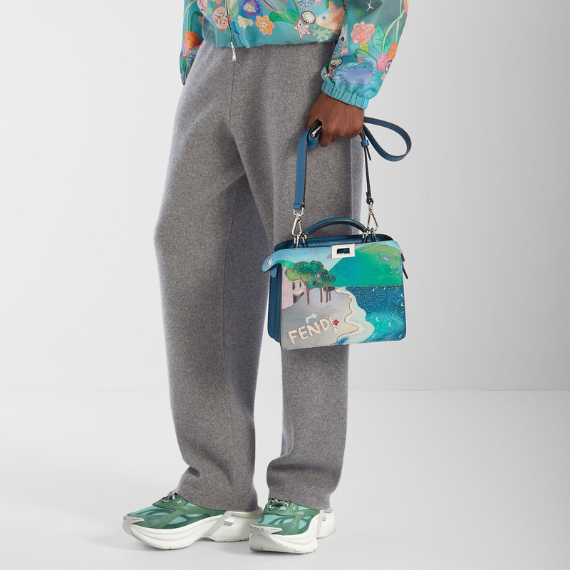 FENDI Fendi F-Light Sneakers Green leather and mesh low-tops outlook