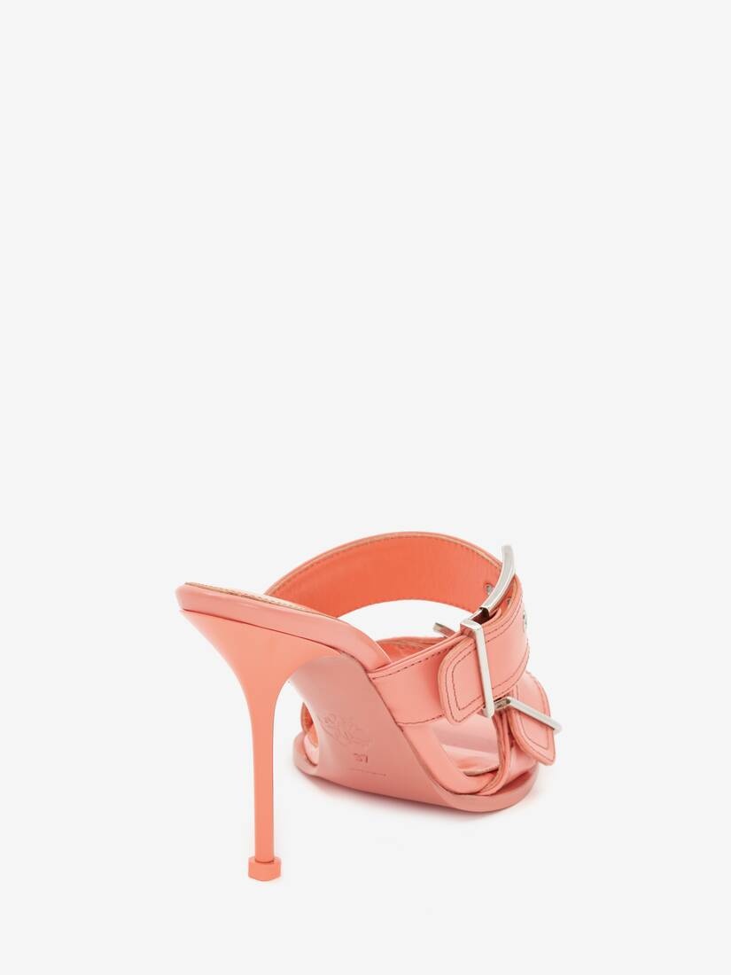 Double Buckle Punk Mule in Apricot - 3