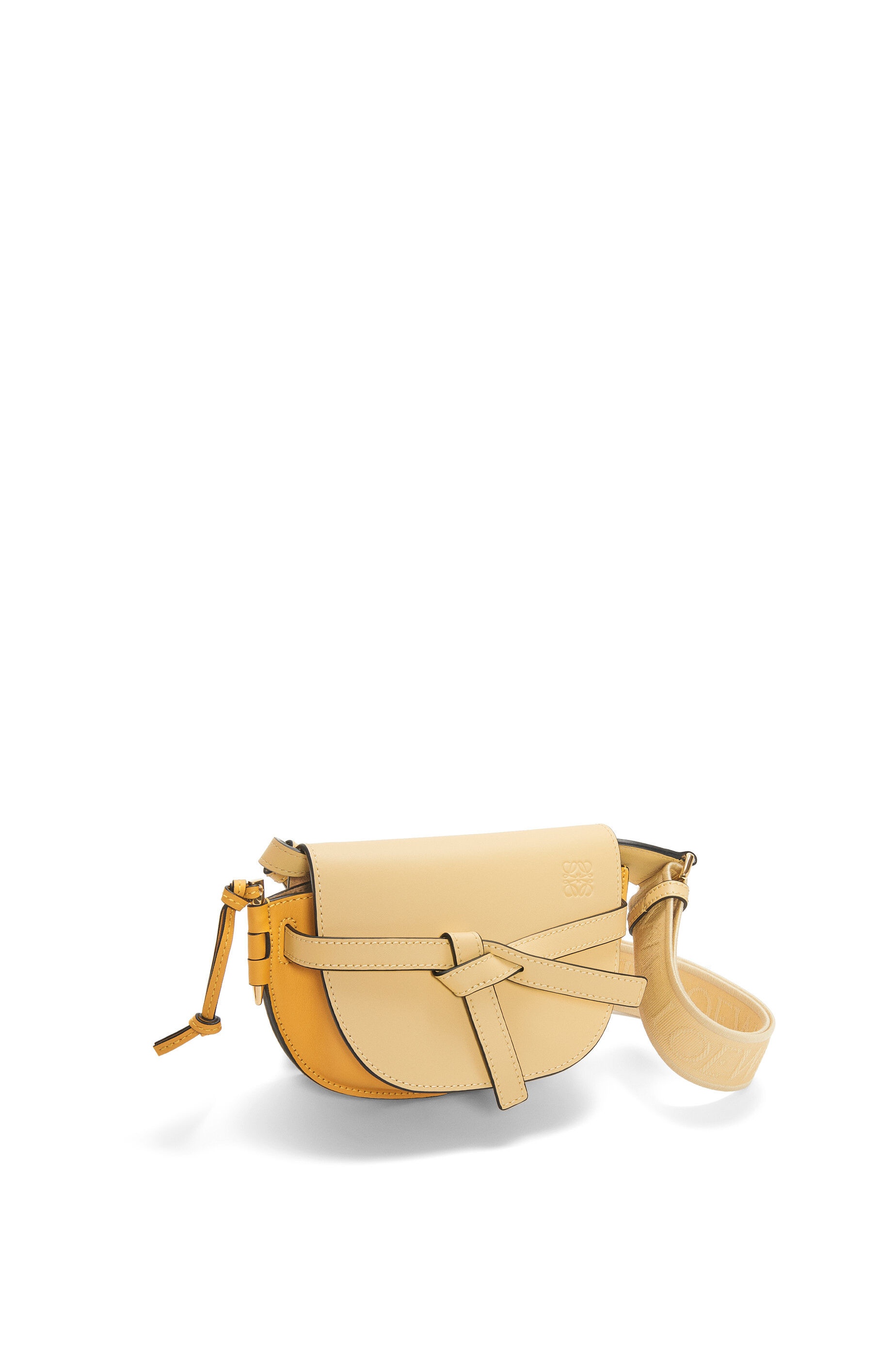 Mini Gate Dual bag in soft calfskin and jacquard - 4