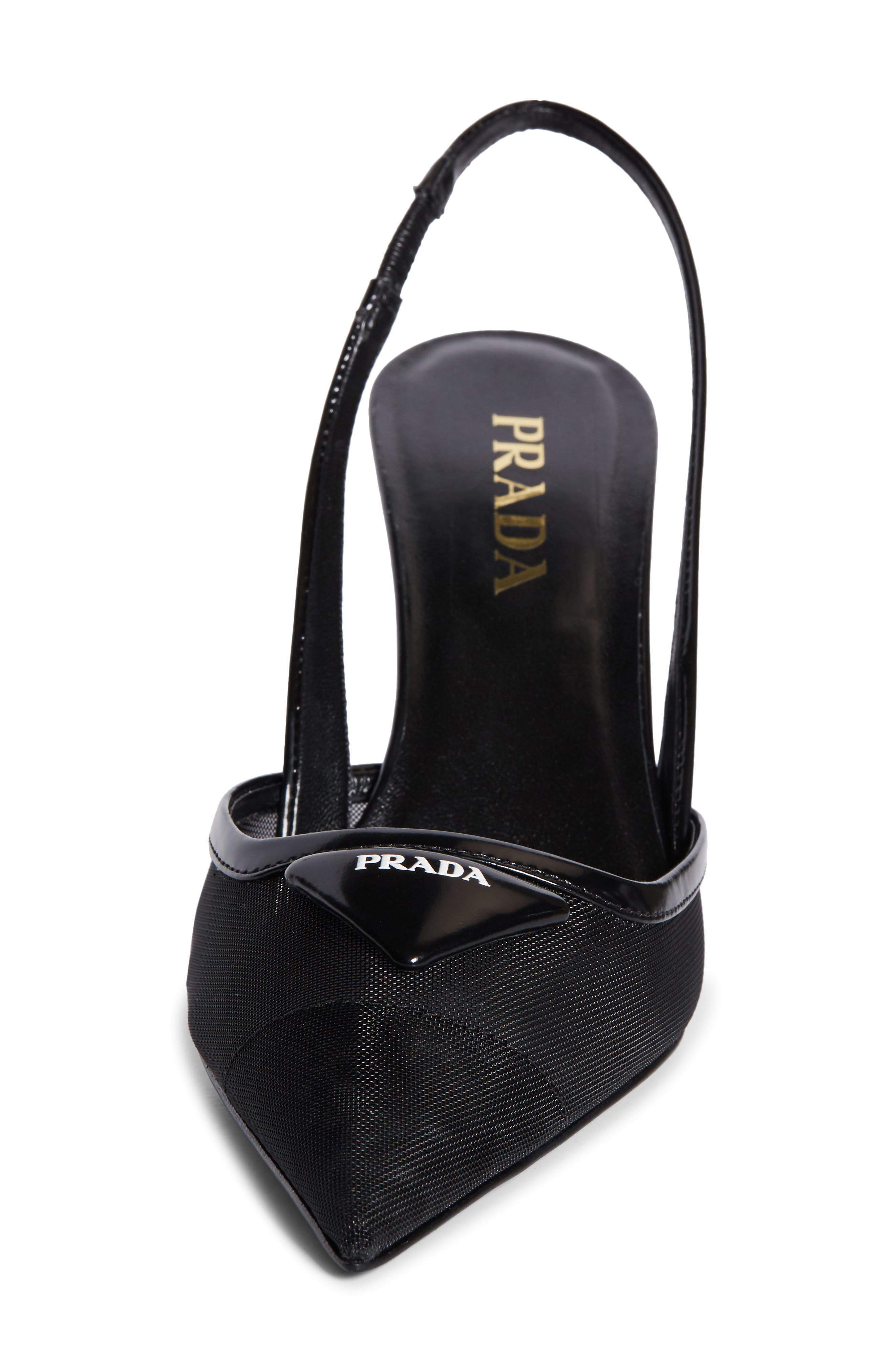 Prada Mesh Slingback Pump in Nero at Nordstrom - 4