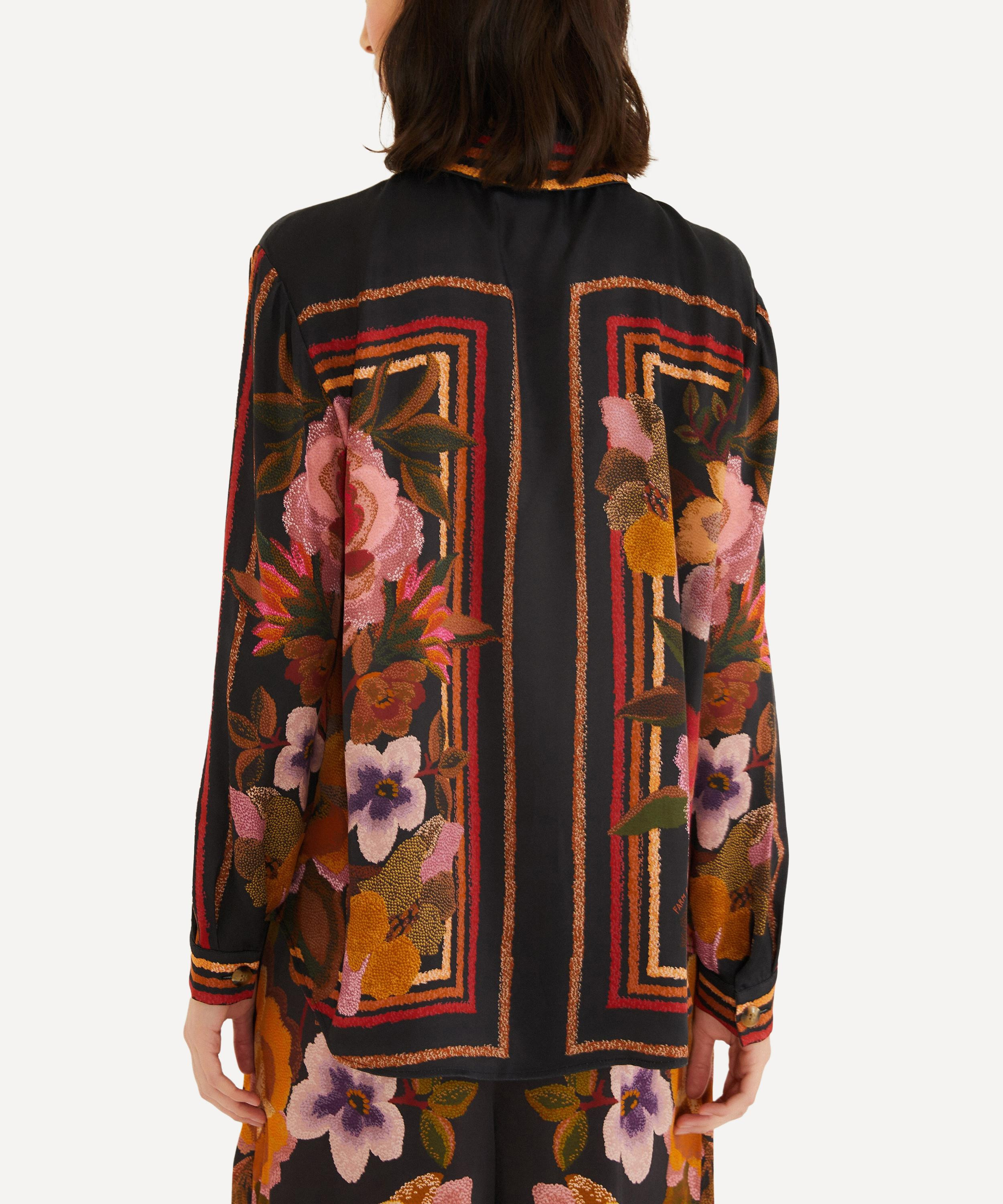 Black Chenille Flowers Shirt - 2