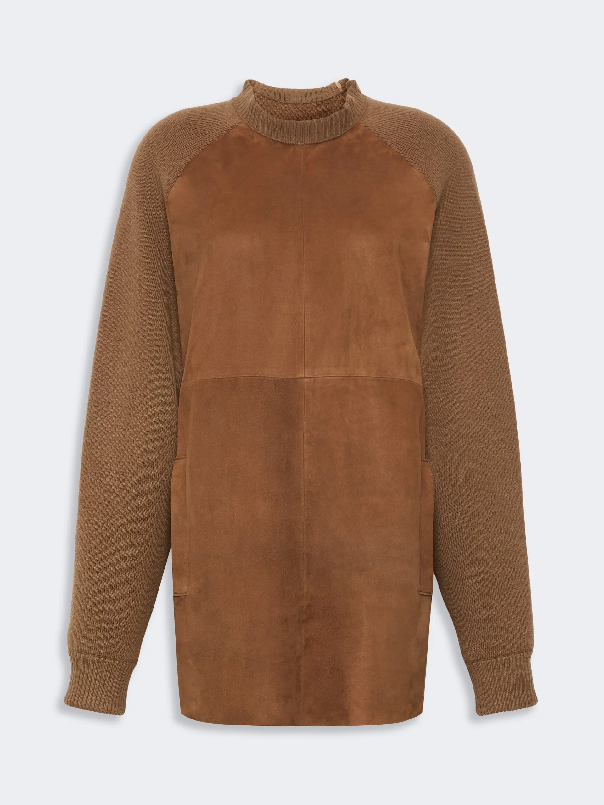 BRAMA Short wool and cashmere dress - CAMEL - 1
