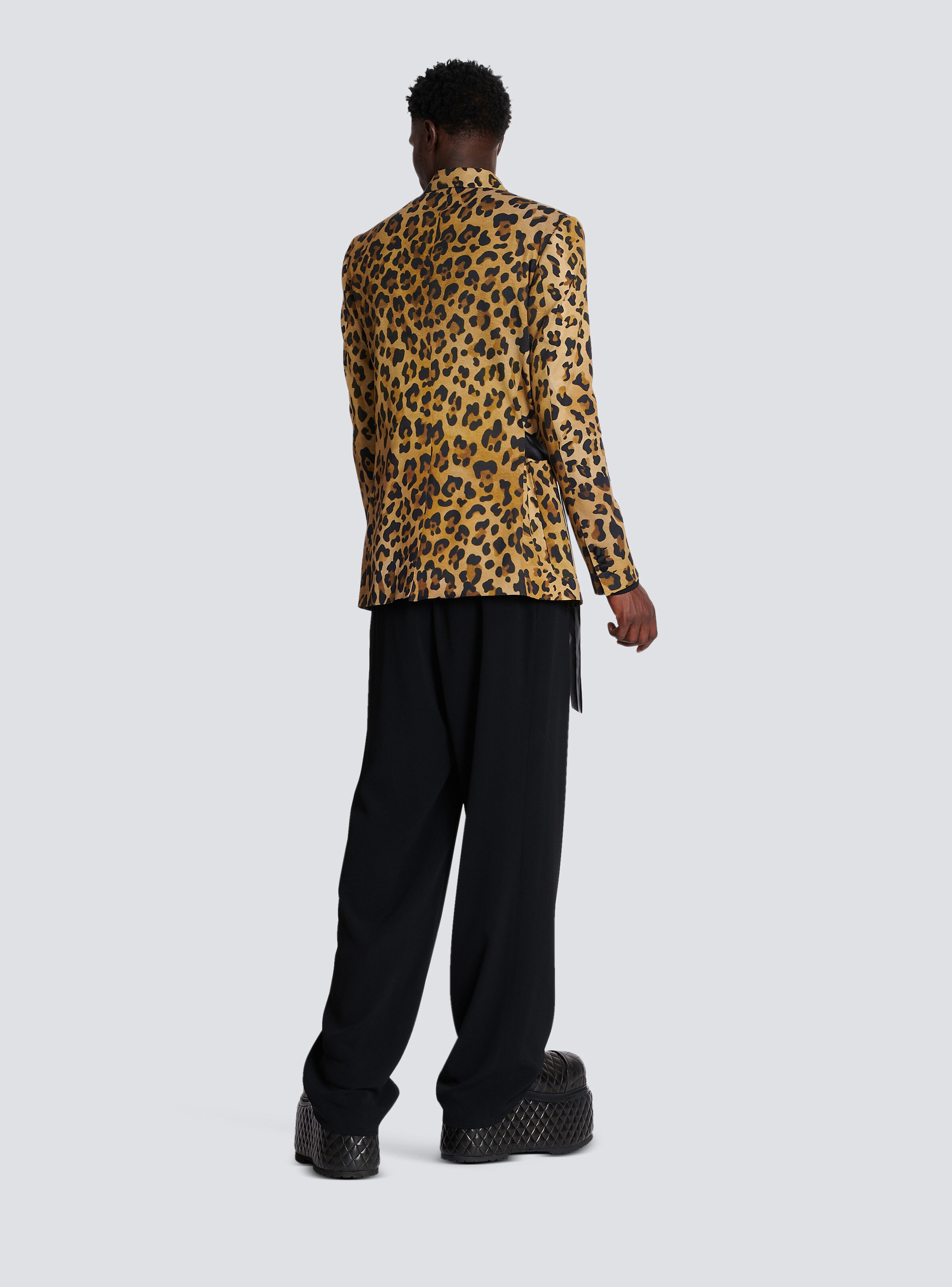 Asymmetric leopard print jacket - 4