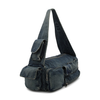 BALENCIAGA vintage blue cotton sling bag superbusy crossbody bag outlook