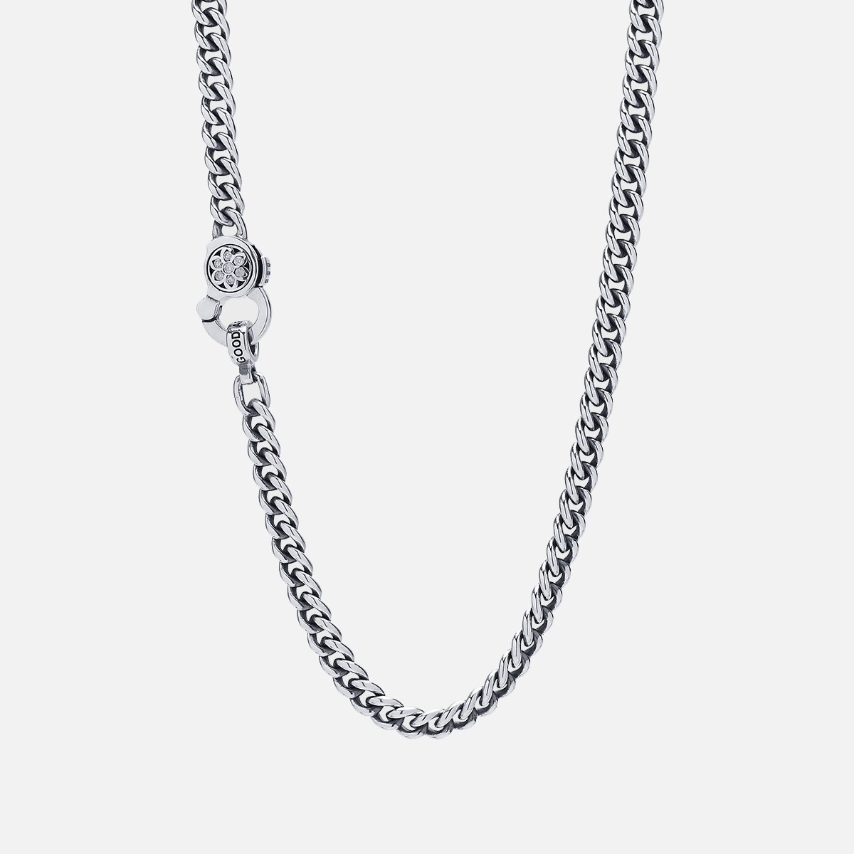 CS-CURBAA24-WHT GOOD ART HLYWD Curb Chain Necklace Link Size AA at 24" - Sterling Silver with White  - 1