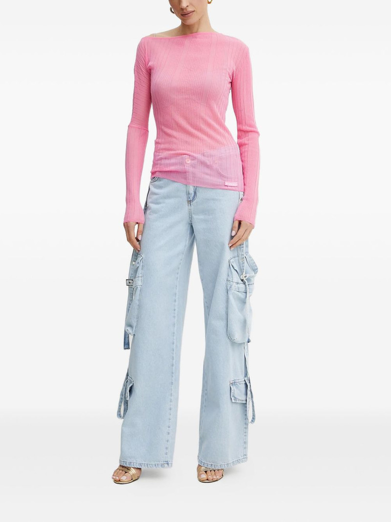PINKO ribbed off-shoulder top outlook