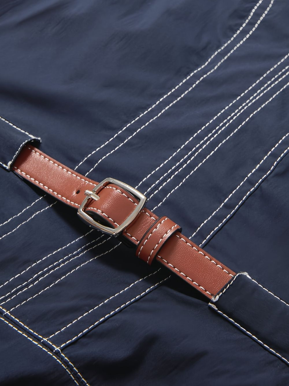 belted V-neck top - 4