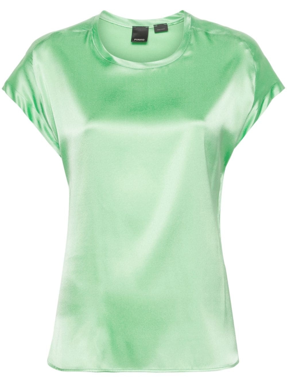 short-sleeve stretch-silk blouse - 1