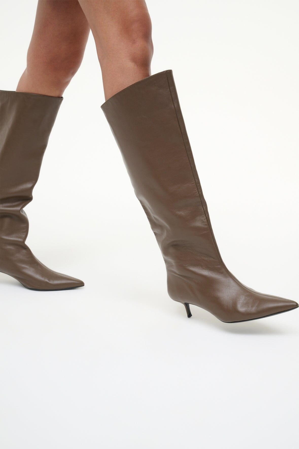 STAUD SEBASTIAN KITTEN HEEL BOOT TRUFFLE - 4