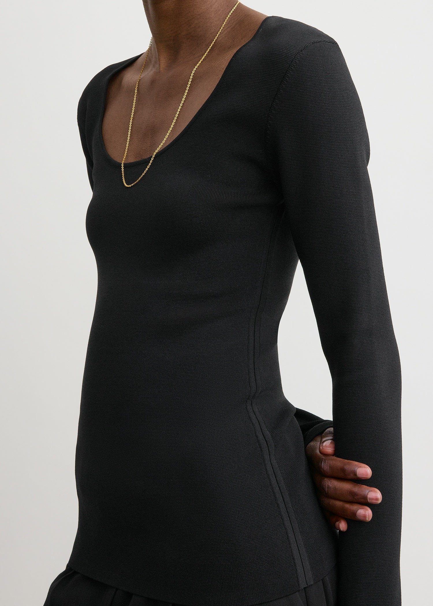 Compact knit top black - 5