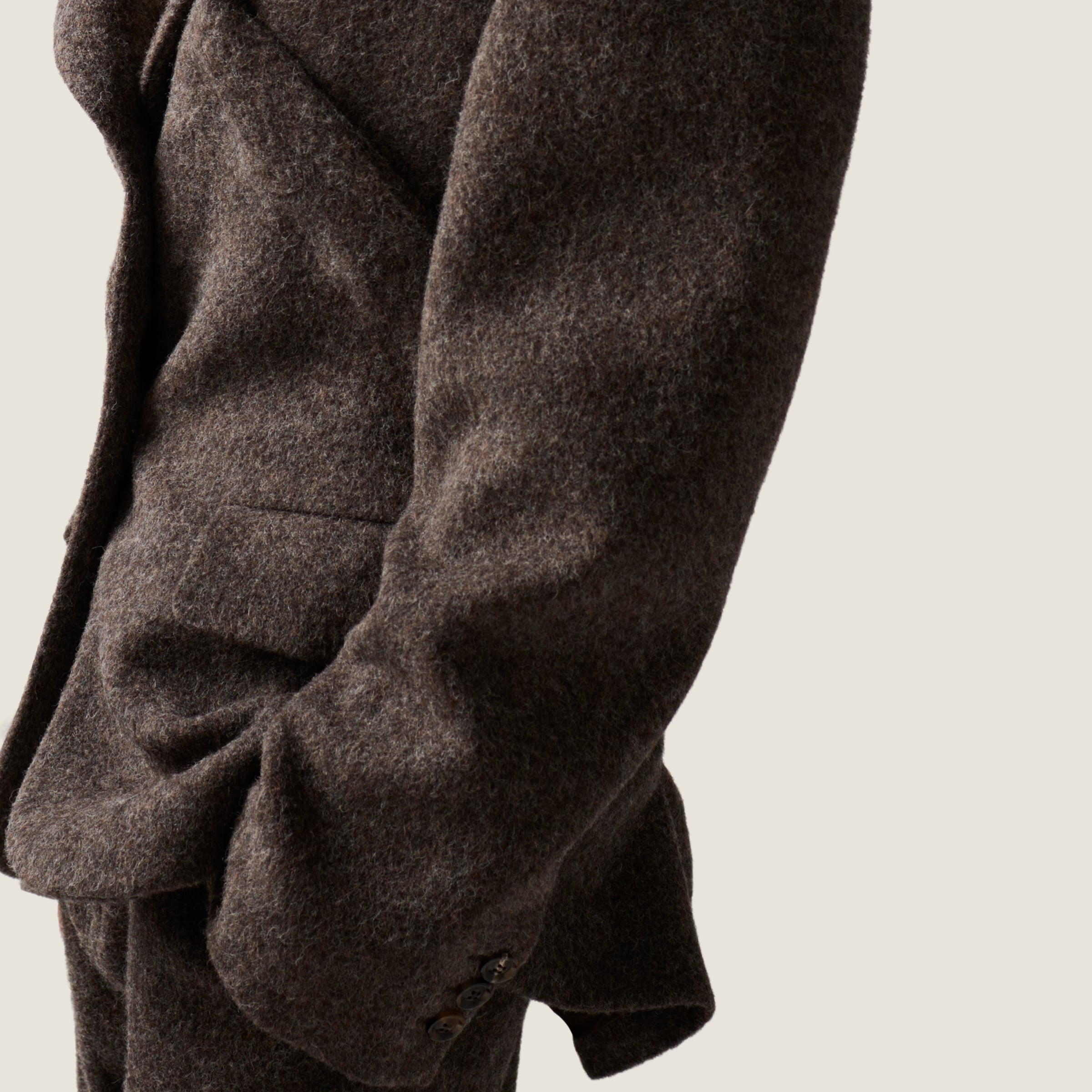 Single-breasted light Shetland wool jacket - 6