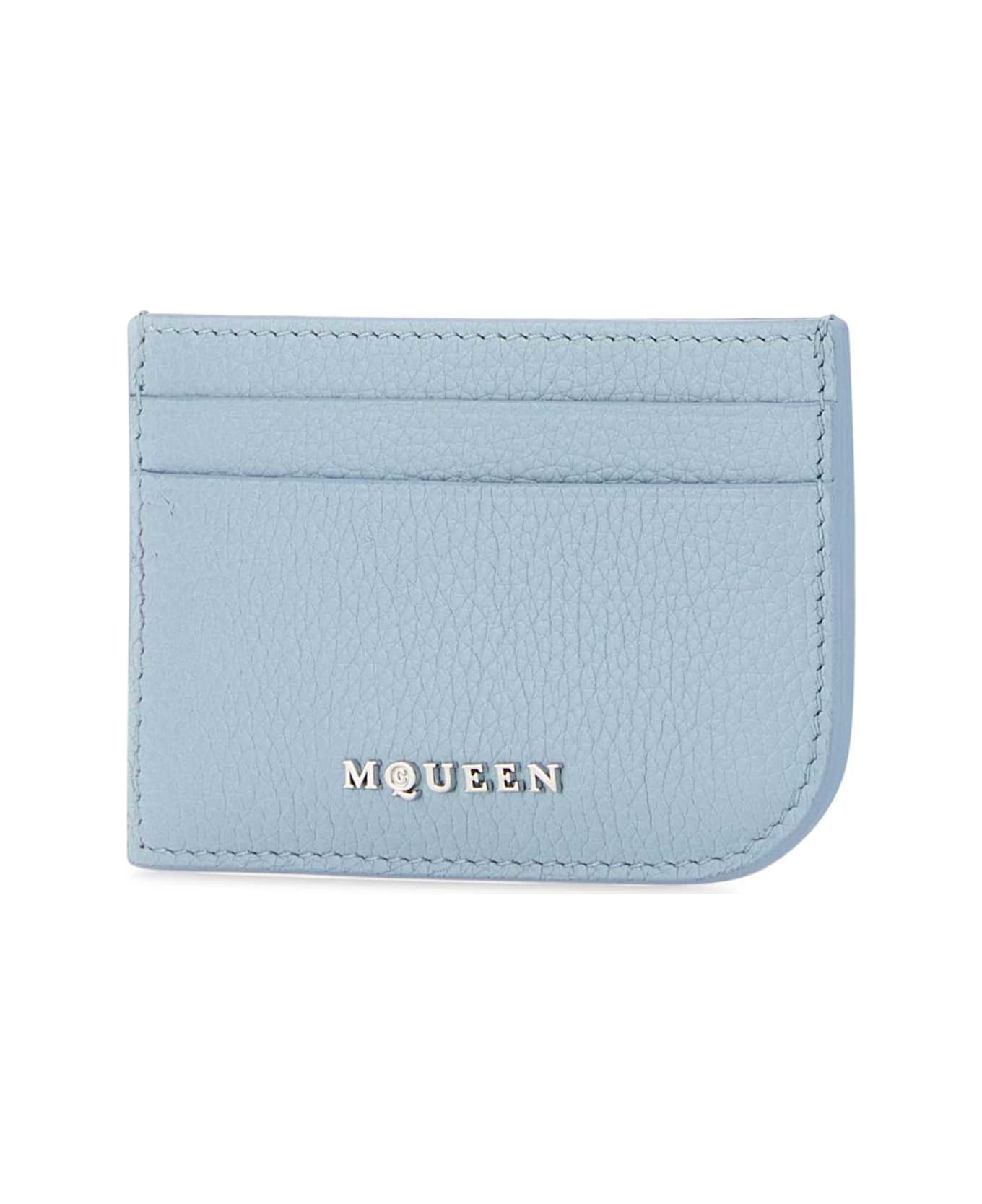 Light Blue Leather Card Holder - 2