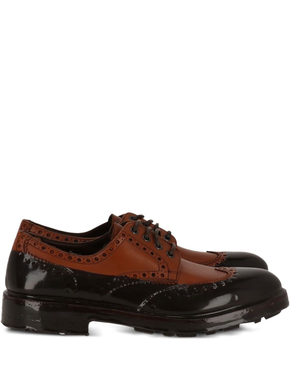 panelled derby shoes - 1