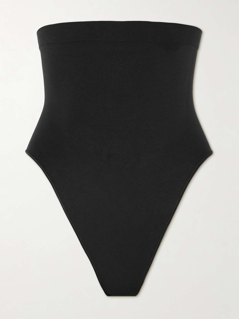 Seamless Sculpt High-Waisted Thong - Onyx 1