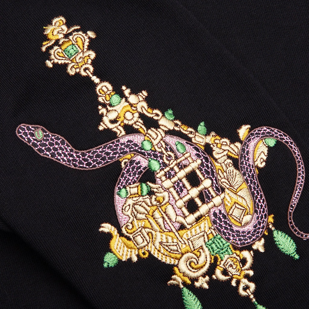 FLEECE SWEATSHIRT WITH CHANDELIER AND SNAKE - BLACK - 5