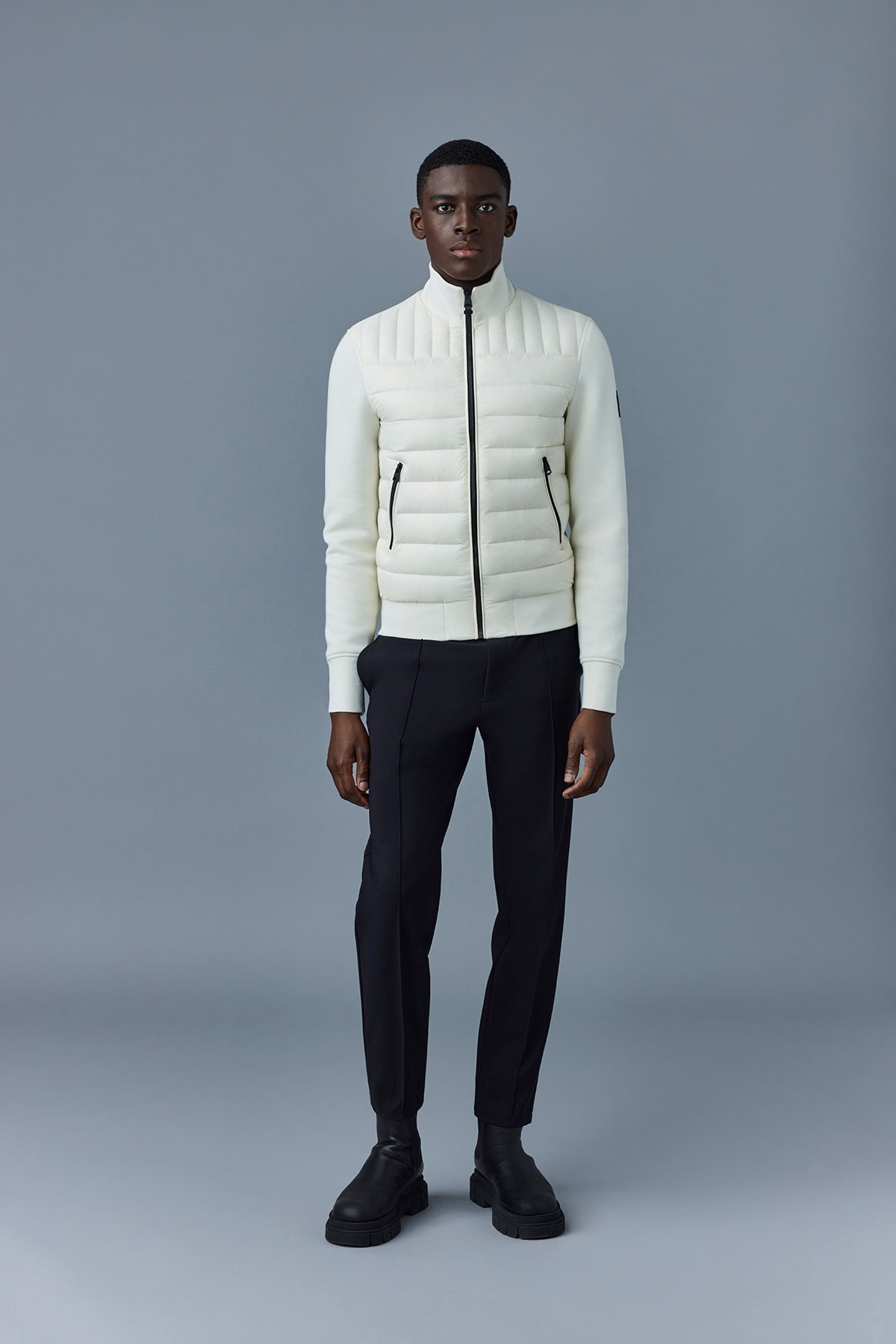 COLLIN Mixed media bomber jacket - 2