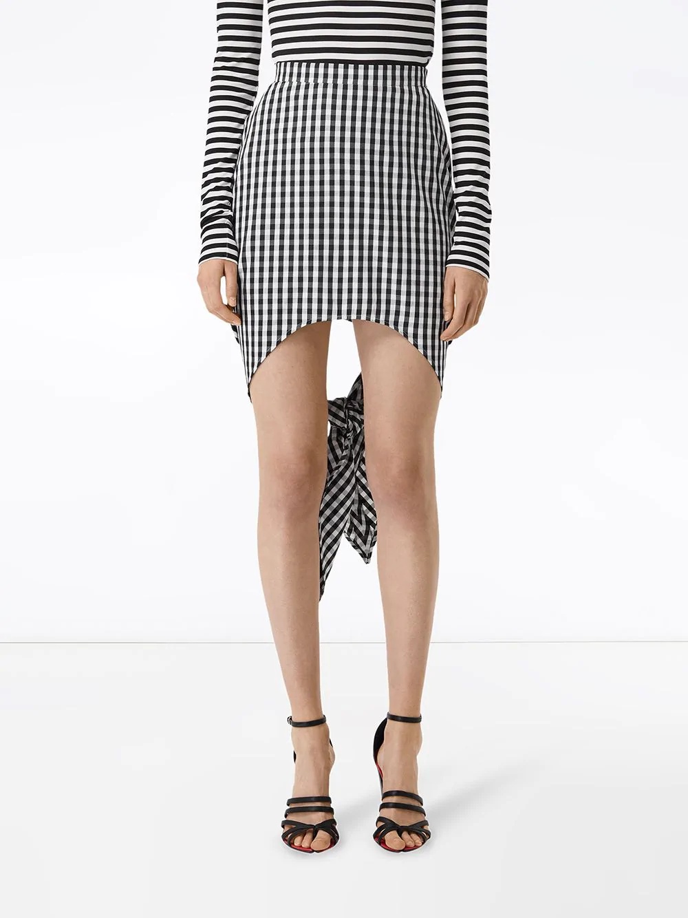 gingham scarf-tie mini skirt - 5
