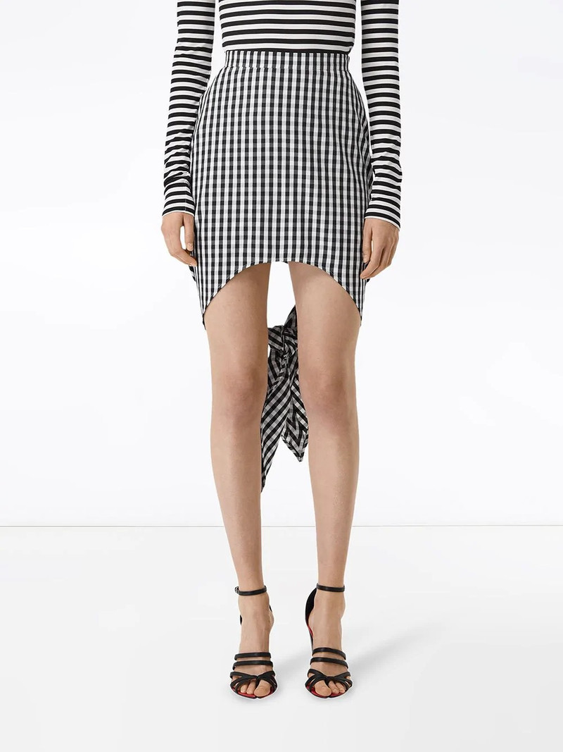 gingham scarf-tie mini skirt 3