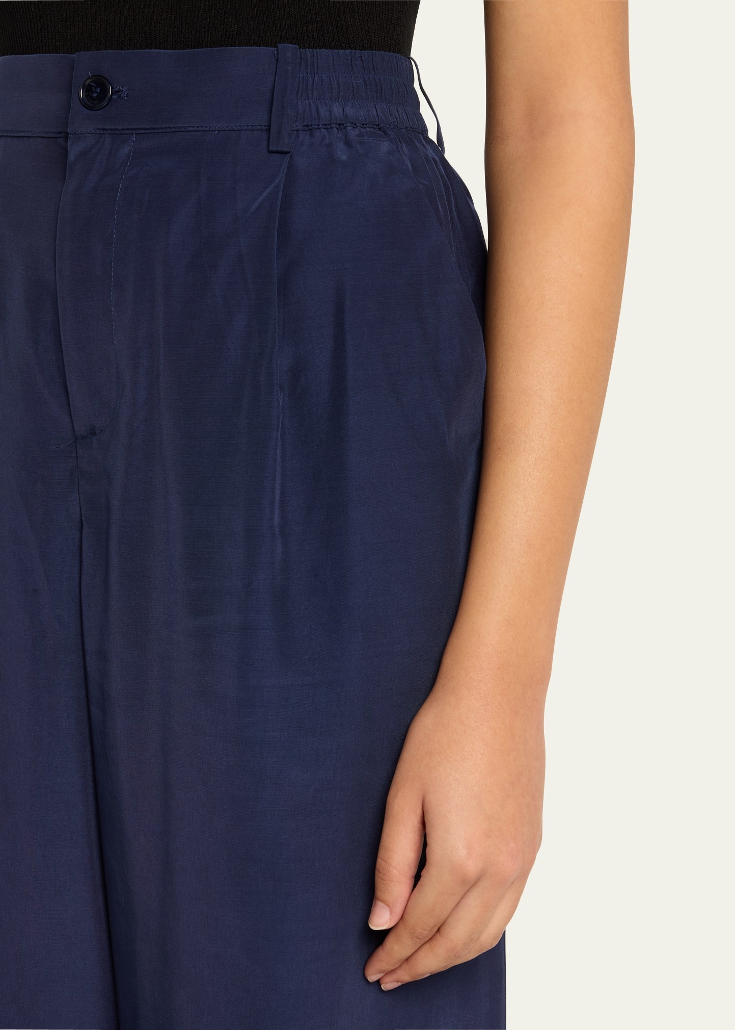 Sydnie Pleated Satin Pants - 5