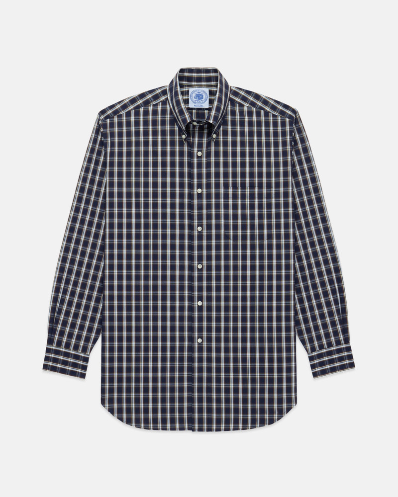 J. PRESS MADE-IN-USA NAVY PLAID COTTON BROADCLOTH SPORT SHIRT - CLASSIC FIT outlook