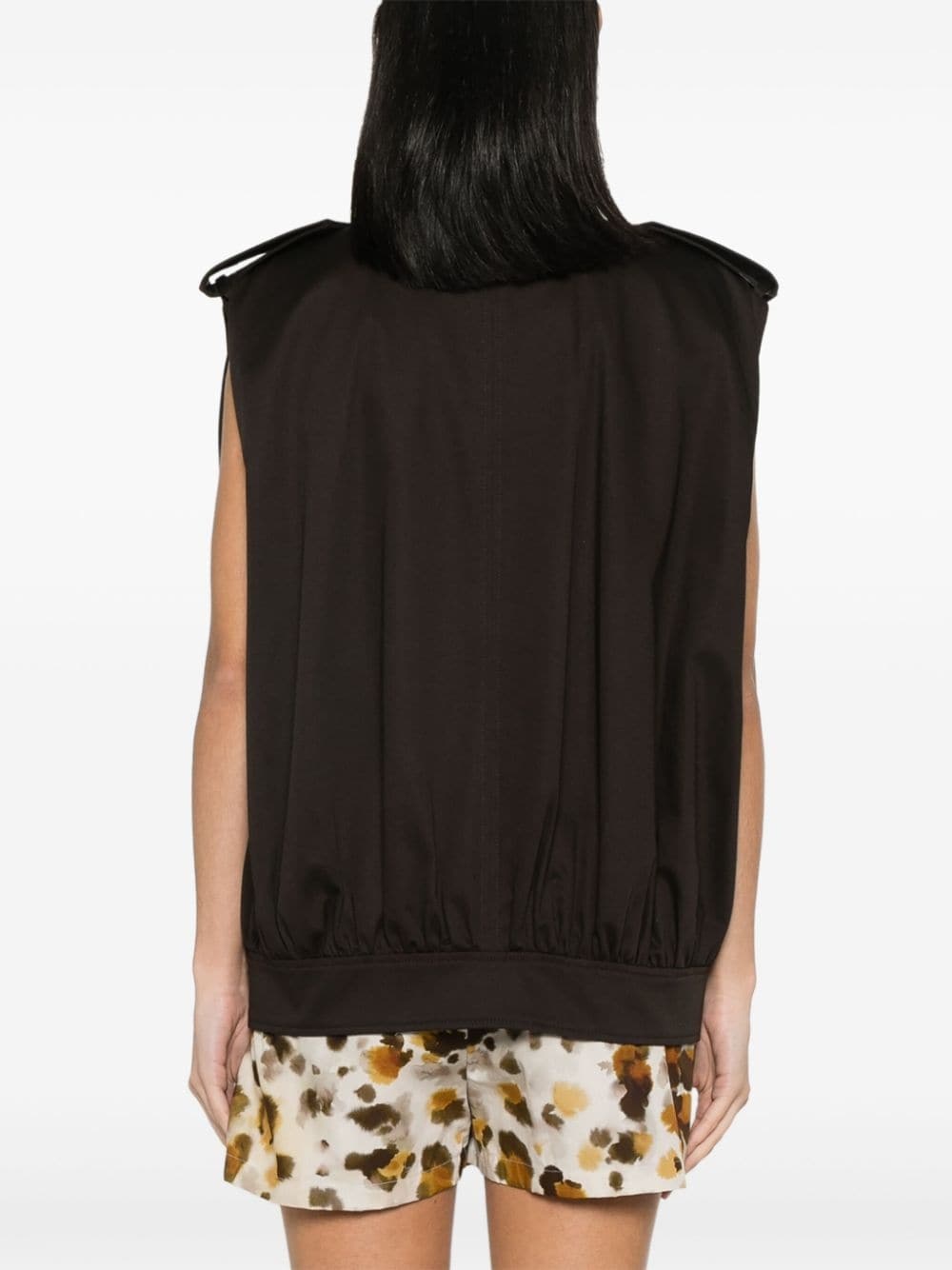 embroidered-logo twill gilet - 4