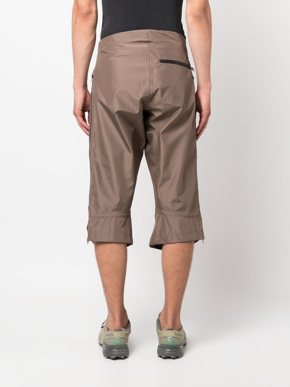 buckle-fastening satin cropped trousers - 4