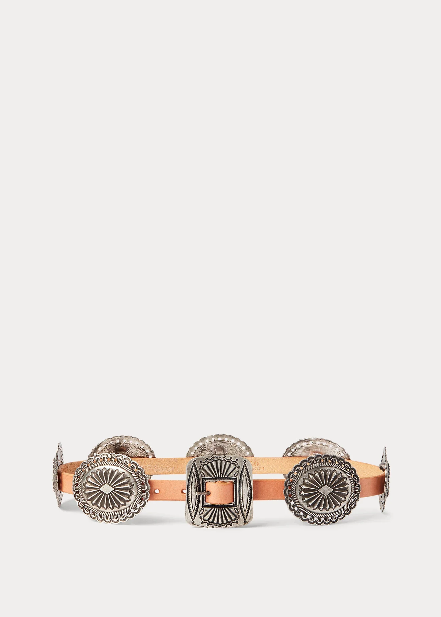 Metal-Accent Leather Belt - 1