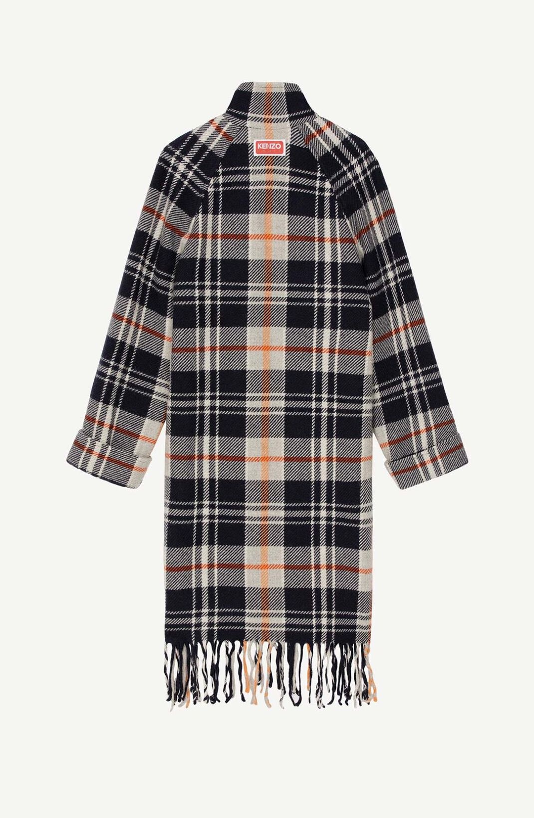 Fringed checked coat - 2